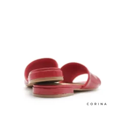 Sandalia plana charol roja