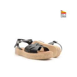 Sandalia PuraVida negra con plataforma