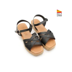 Sandalia PuraVida negra con plataforma