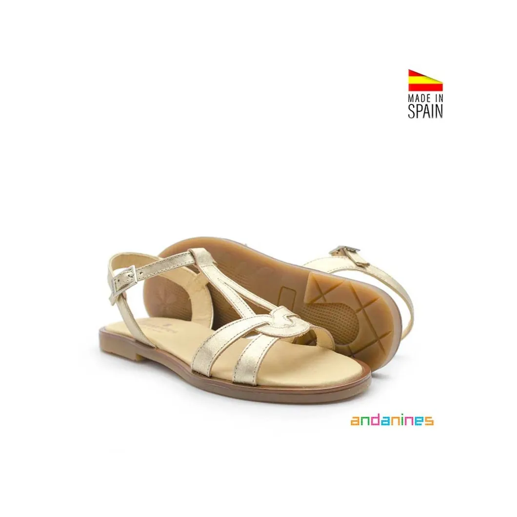 Sandalia tears dorada