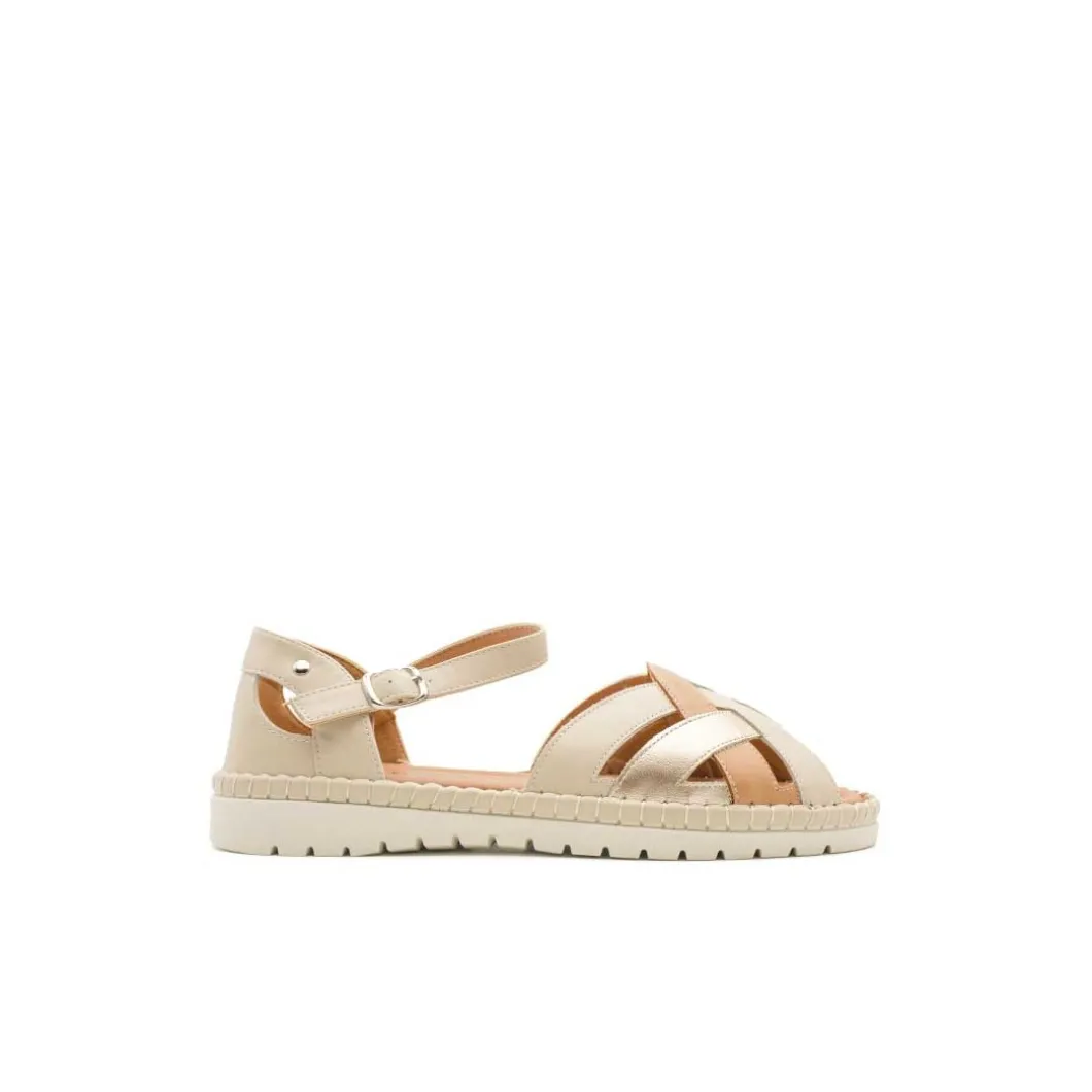 Sandalia V&D cangrejera beige