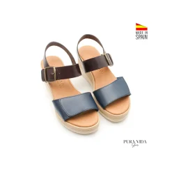 Sandalia Vita piel marrón marino