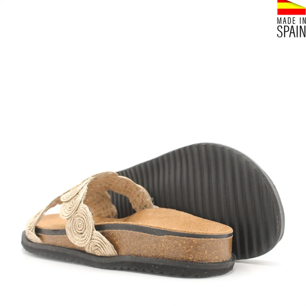 Sandalias circulitos rafia estilo bio
