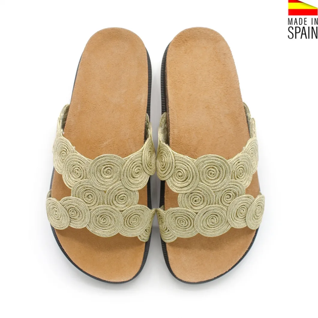 Sandalias circulitos rafia estilo bio