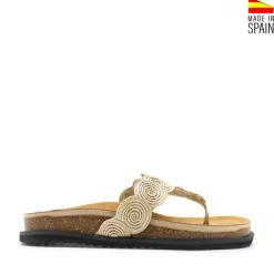 Sandalias de dedo rafia beige