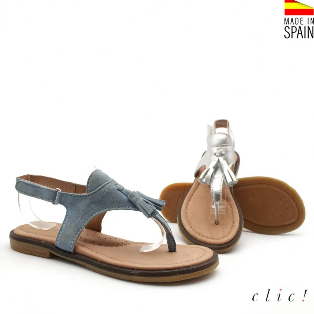 SANDALIAS NIÑA DEDO BORLAS
