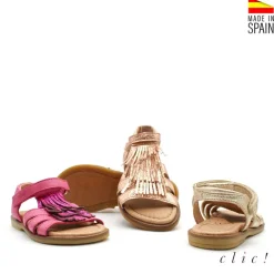 SANDALIAS NIÑA PIEL CON FLECOS