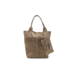Shopper piel serraje taupe