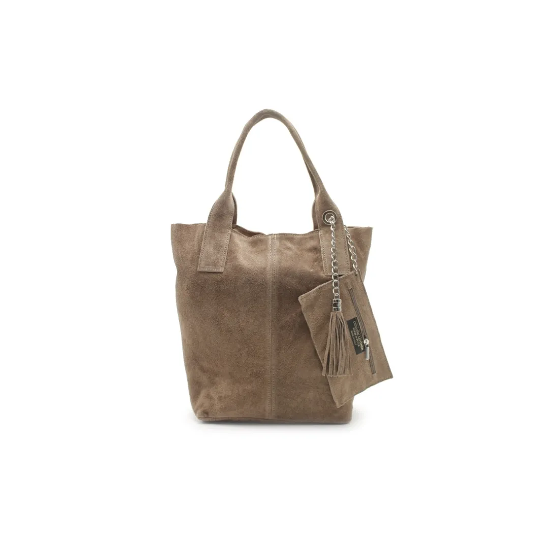 Shopper piel serraje taupe