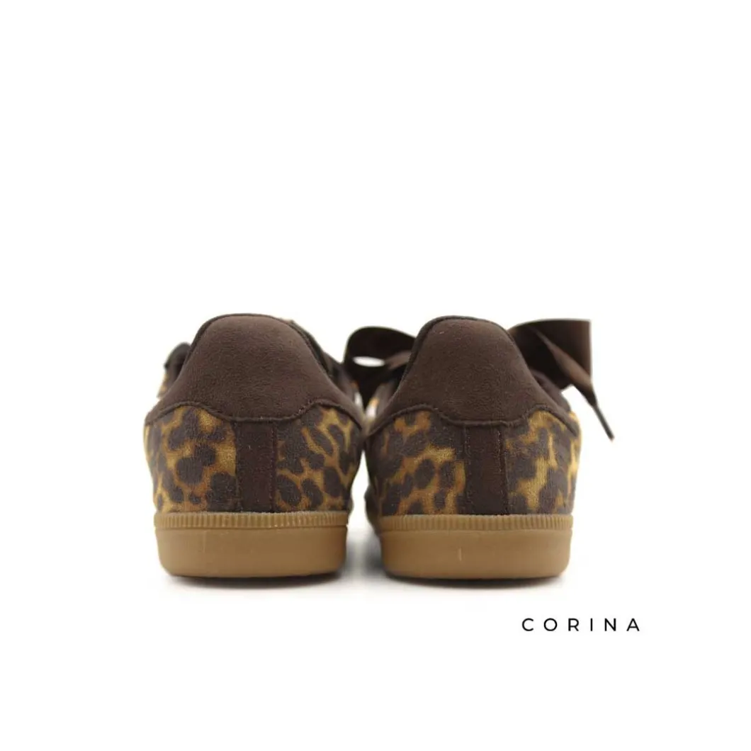 Sneaker leopardo lazo raso