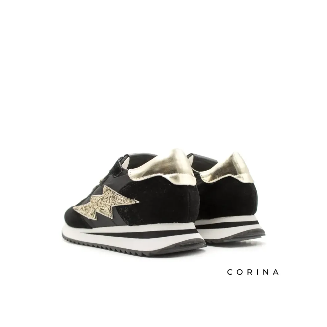 Sneakers rayo glitter negra