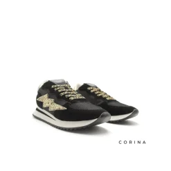 Sneakers rayo glitter negra