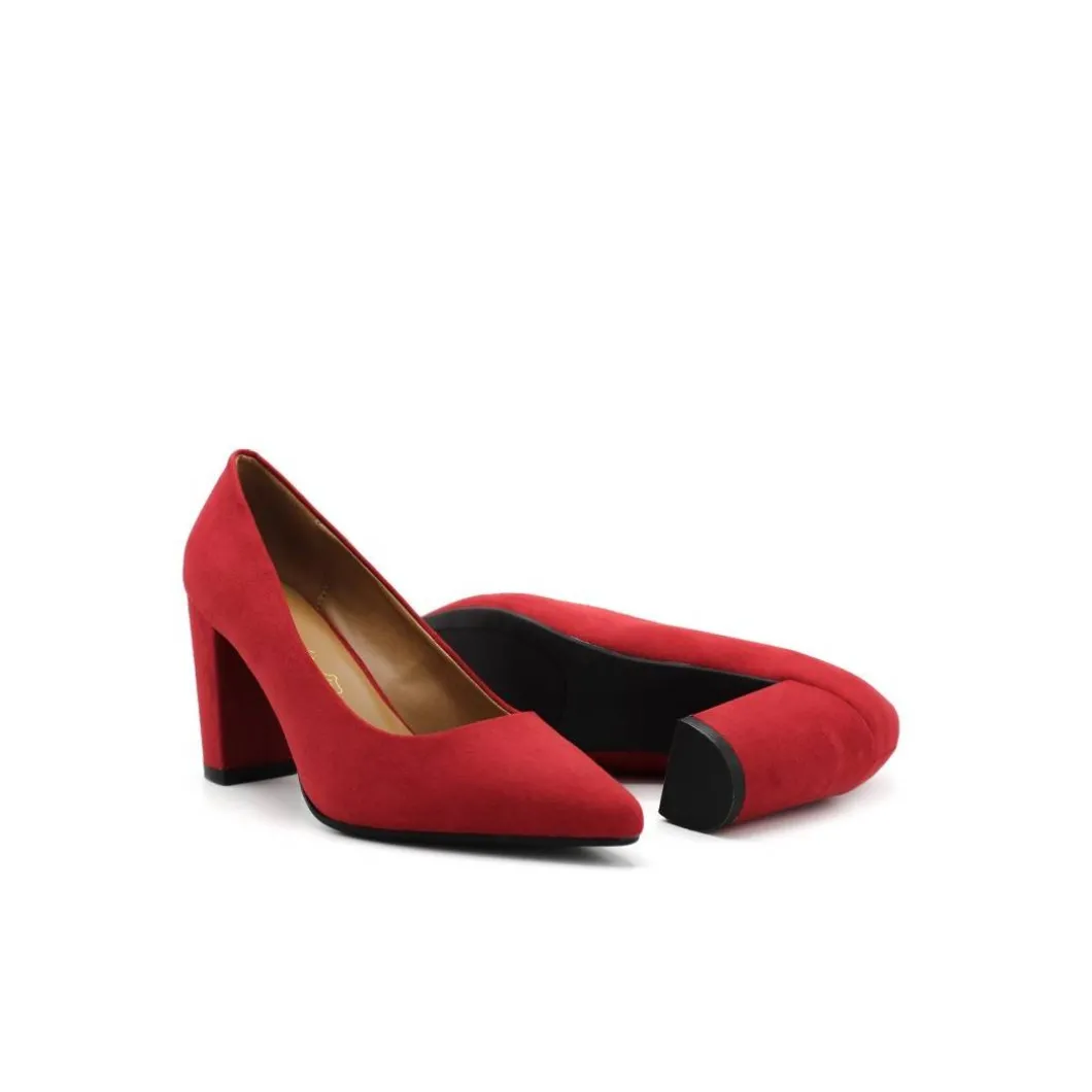 STILETTO TACÓN ANCHO ROJO