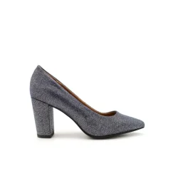 Stiletto tacón ancho vaquero brillo