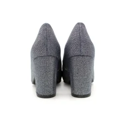 Stiletto tacón ancho vaquero brillo