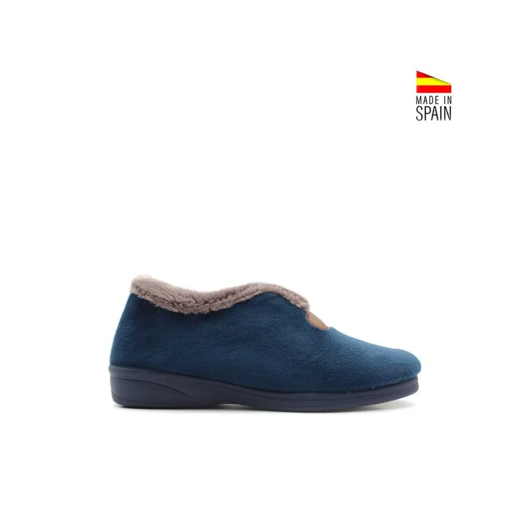 Zapatilla casa marino con cuña de pelo
