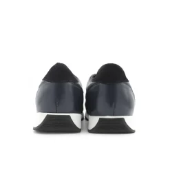 Zapatilla cordón de piel azul marino