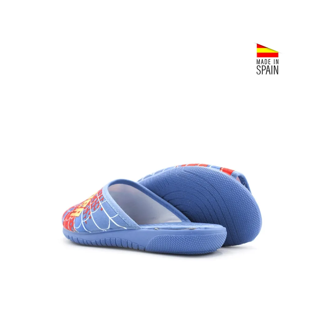 Zapatilla de casa azul spiderman