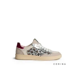 Zapatilla leopardo glitter plata