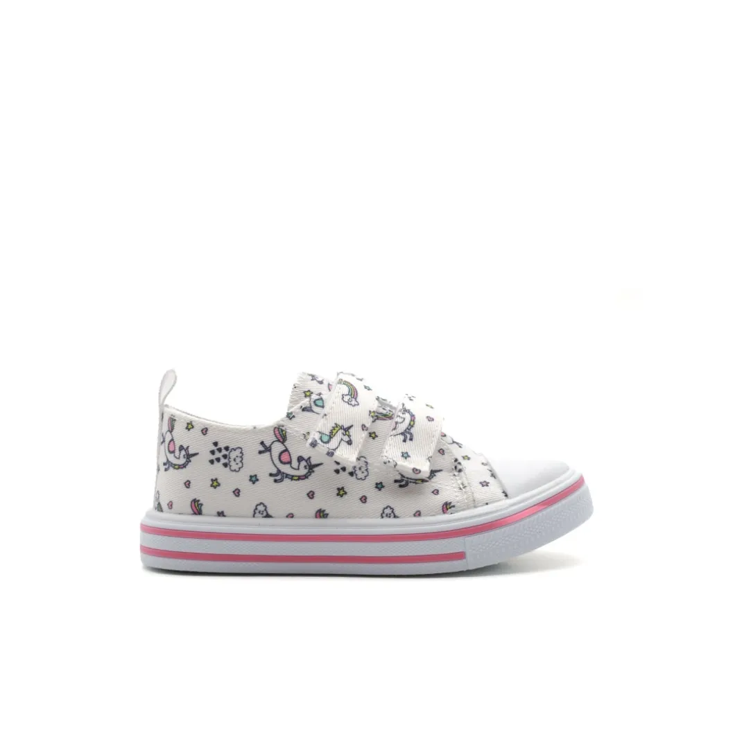 Zapatilla lona unicornios blanca