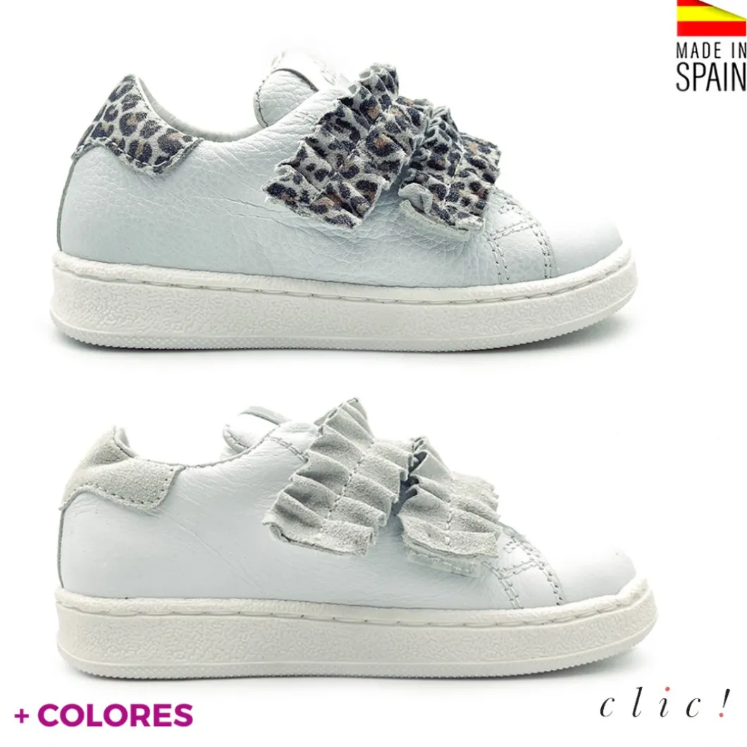 Zapatilla niña con 2V volantes CLIC!