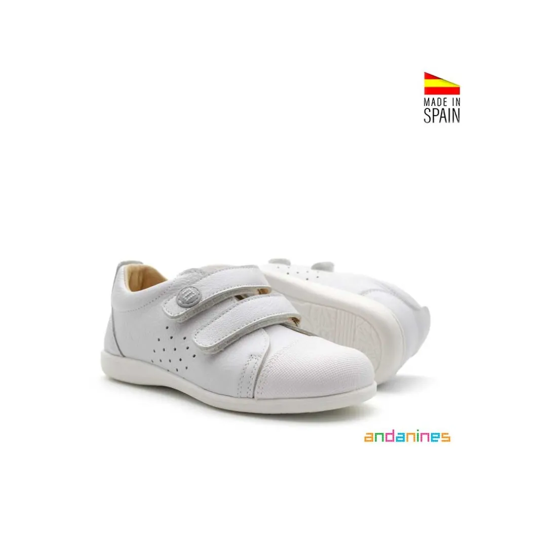 Zapatilla piel blanca Andanines