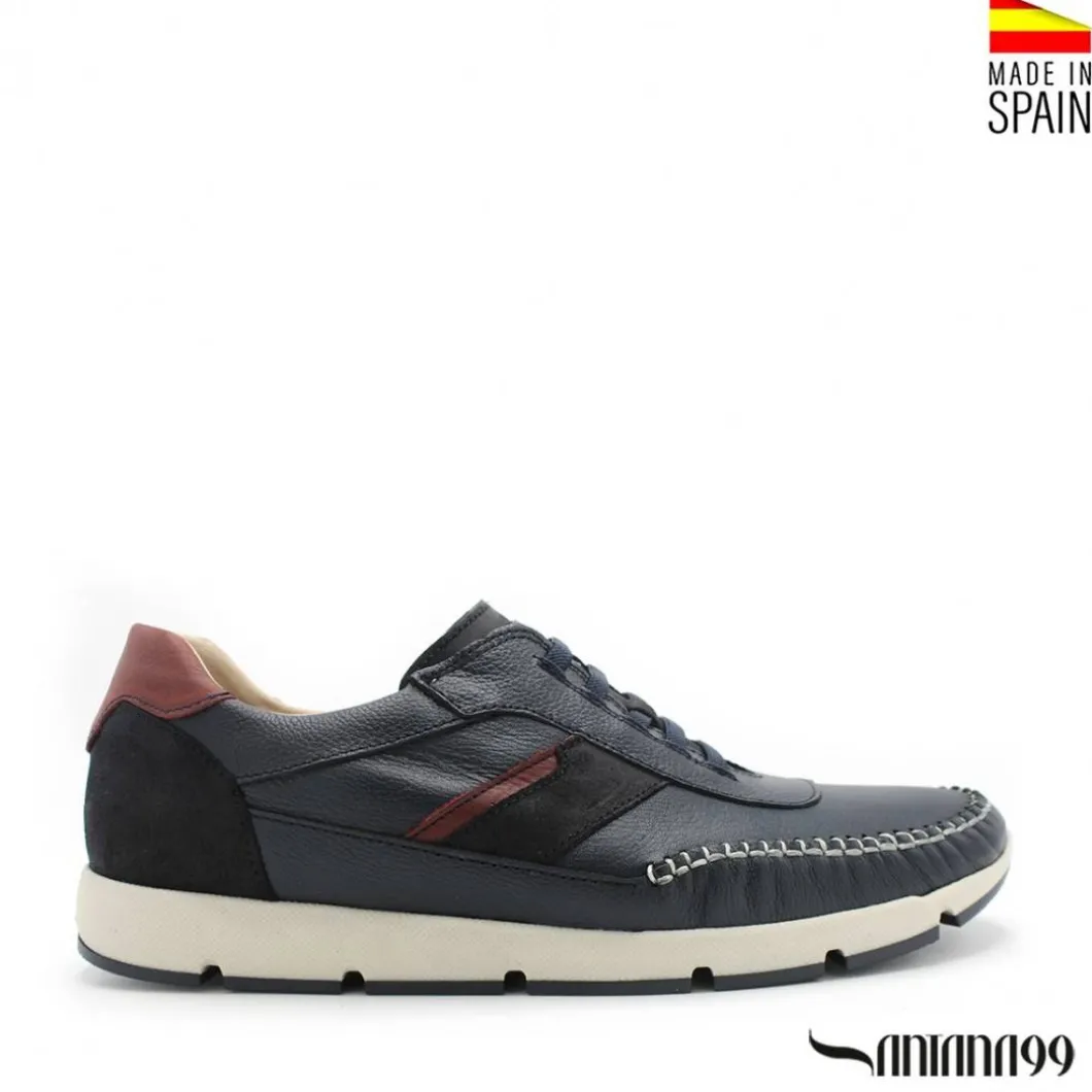ZAPATILLA PIEL MONTEVERDE MARINO