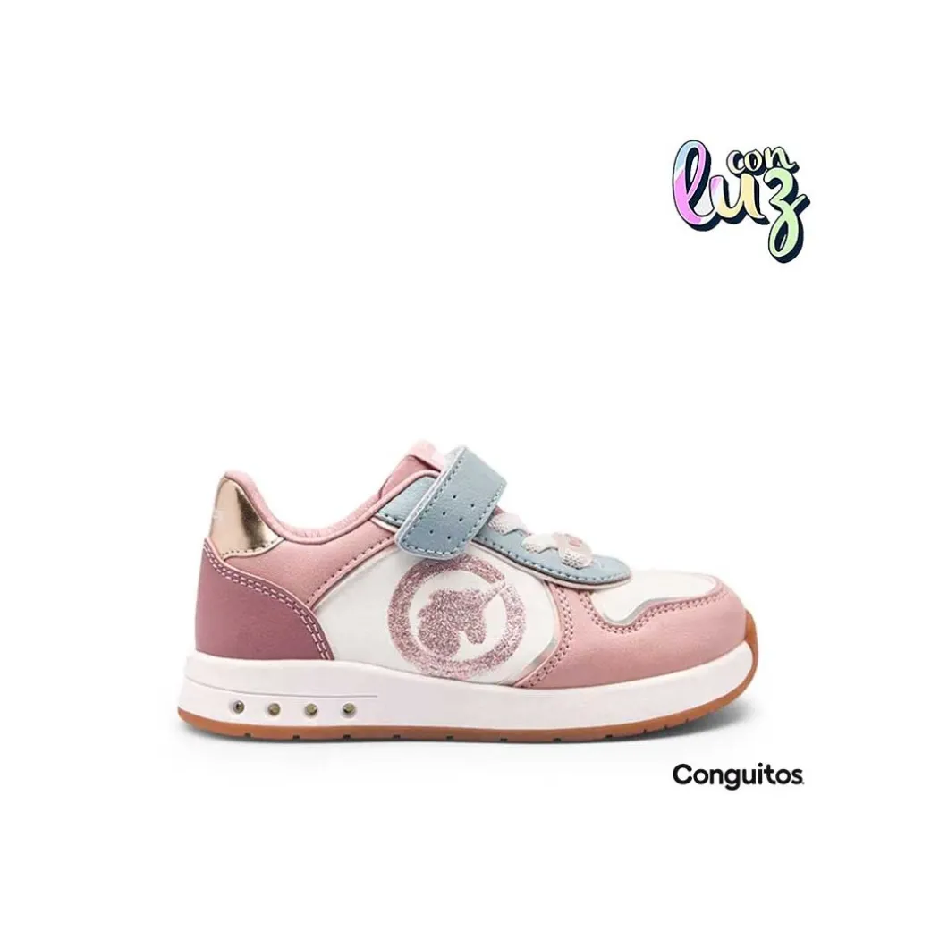 Zapatilla rosa luces Conguitos Goflex