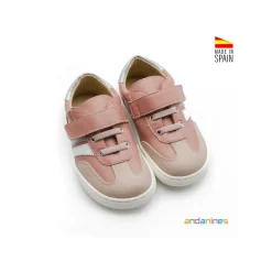 Zapatilla rosa y plata barefoot