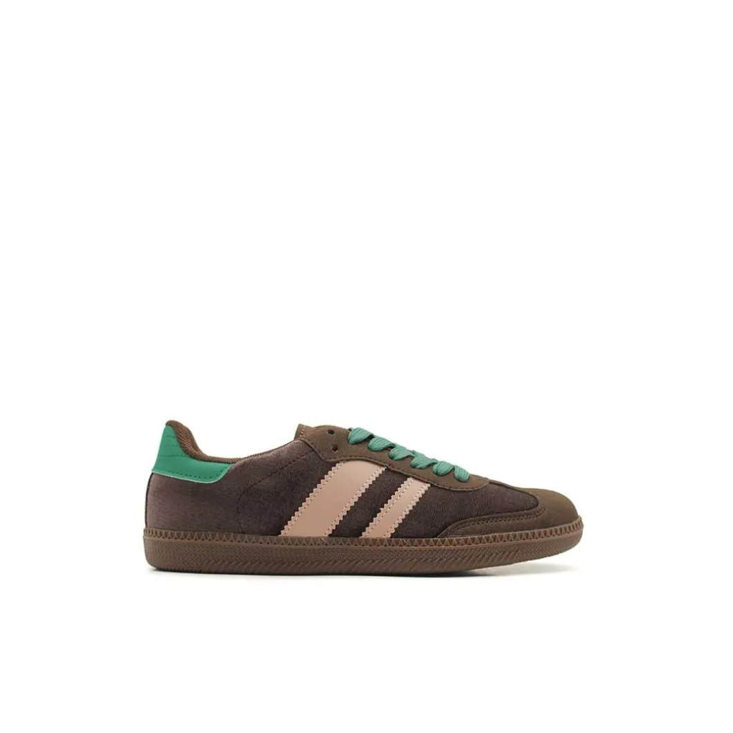 Zapatilla terciopelo marrón tipo bamba