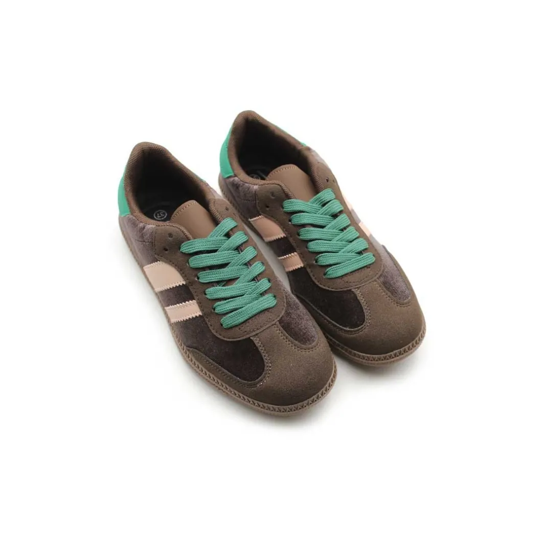 Zapatilla terciopelo marrón tipo bamba