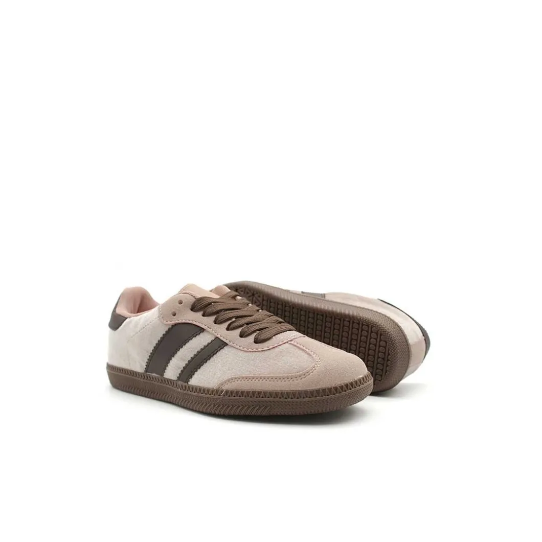 Zapatilla terciopelo rosa tipo bamba