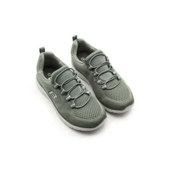 Zapatilla verde memory de cordón elástico