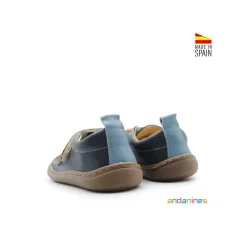 Zapatillas azul y camel barefoot Andanines
