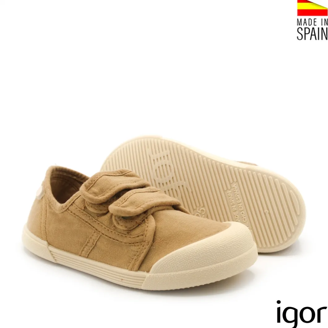 Zapatillas barefoot mostaza de lona Igor