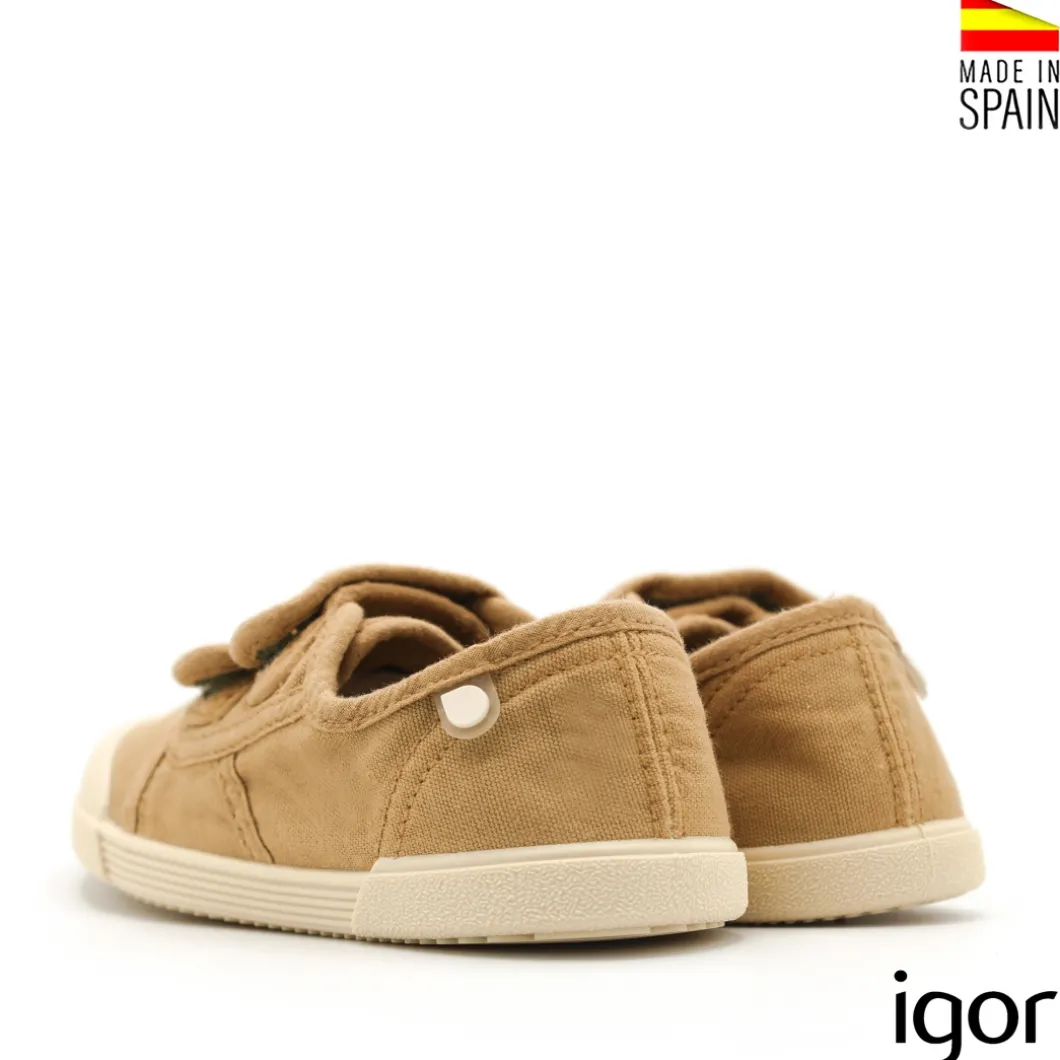 Zapatillas barefoot mostaza de lona Igor