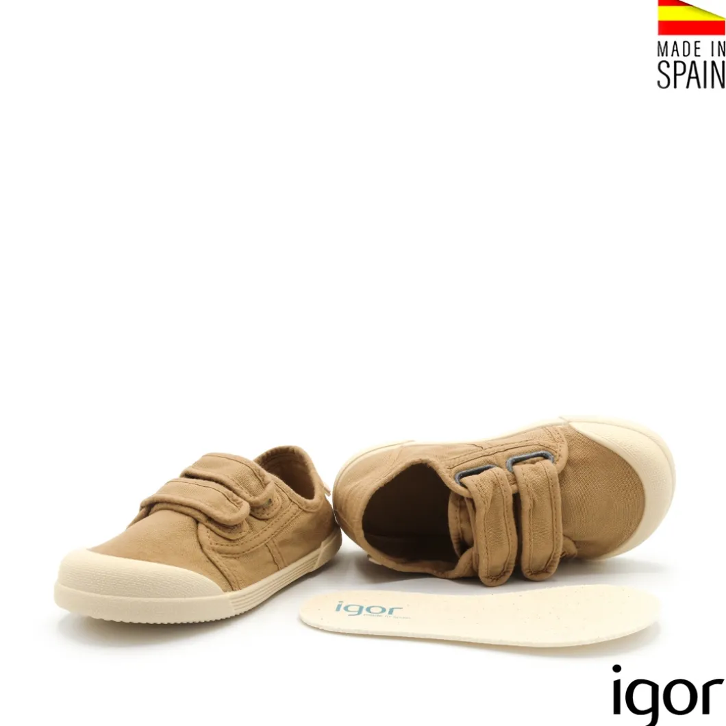 Zapatillas barefoot mostaza de lona Igor