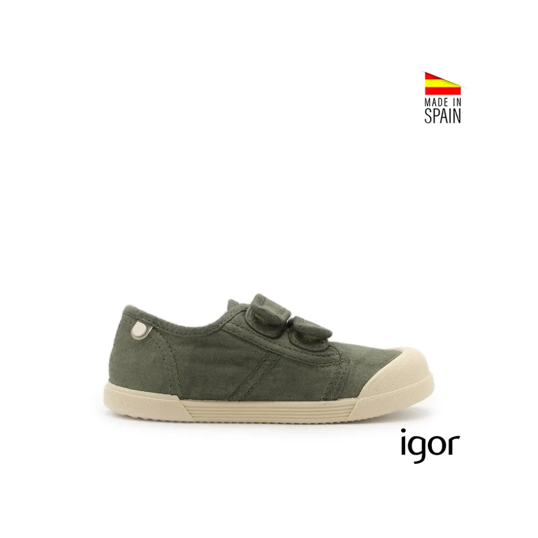 Zapatillas barefoot verdes de lona Igor