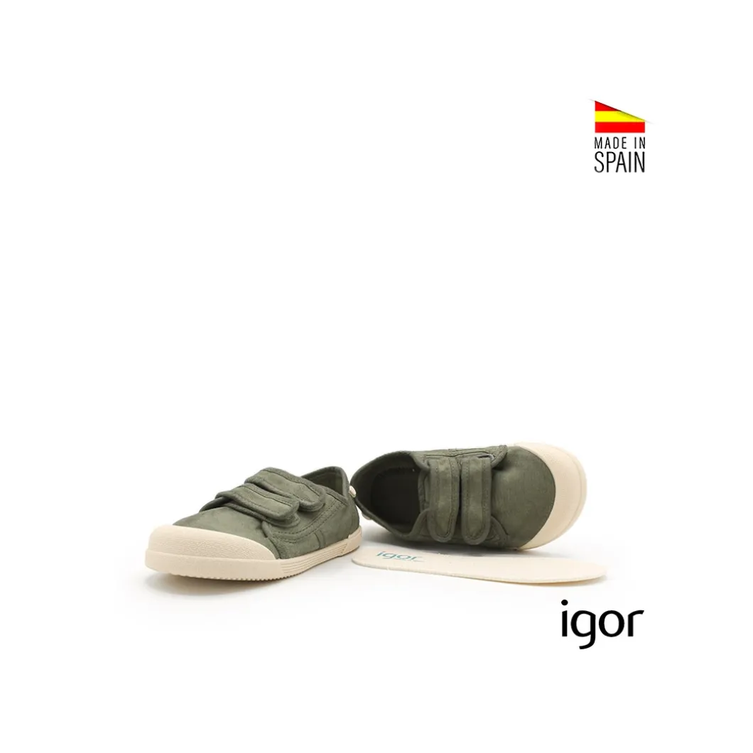 Zapatillas barefoot verdes de lona Igor