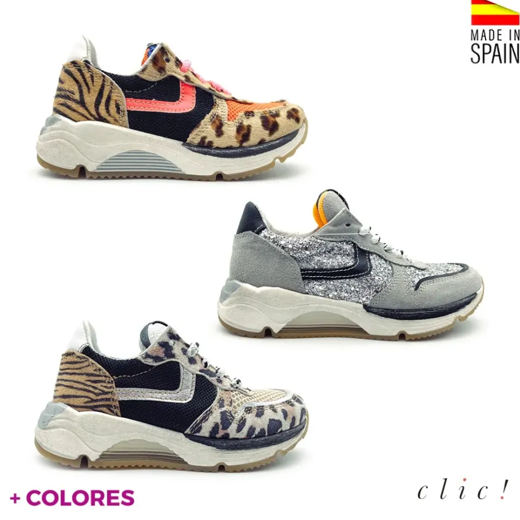 Zapatillas casual leopardo o glitter