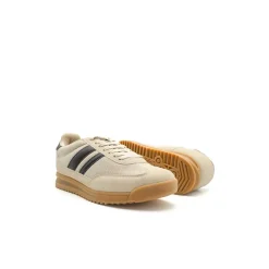 Zapatillas sneakers beige rayas laterales
