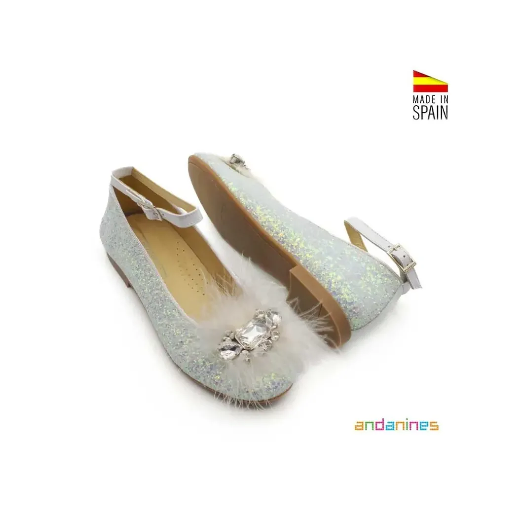 Zapato blanco glitter princess