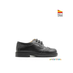 Zapato blucher negro piel