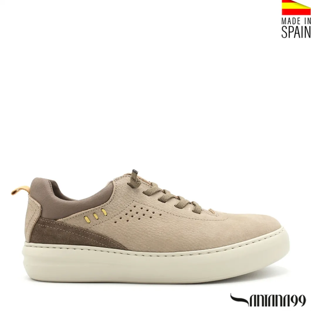 Zapato casual beige con cordón elástico