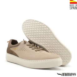 Zapato casual beige con cordón elástico