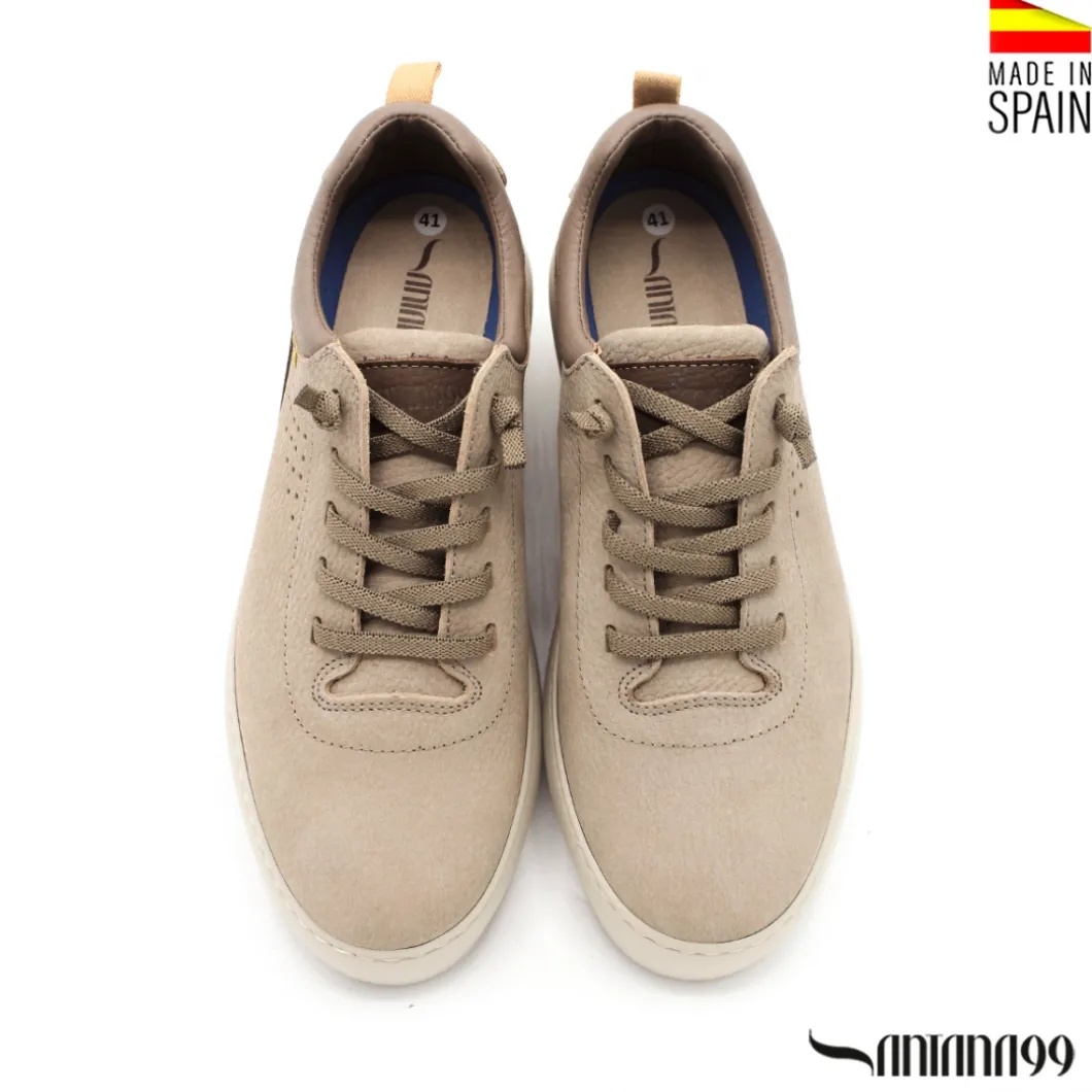 Zapato casual beige con cordón elástico