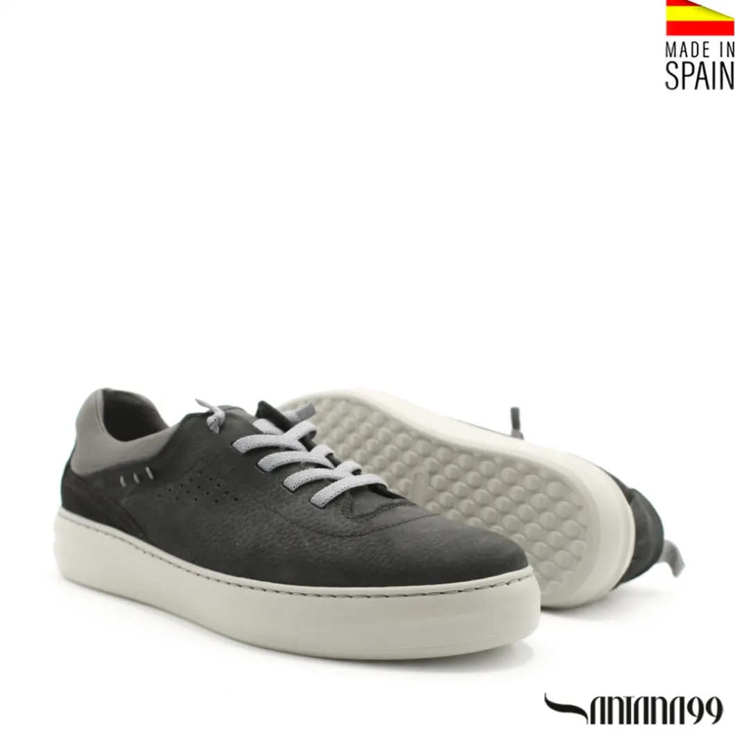 Zapato casual negro con cordón elástico
