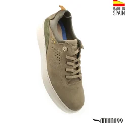 Zapato casual verde con cordón elástico