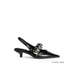 Zapato Corina negro tacón bajo