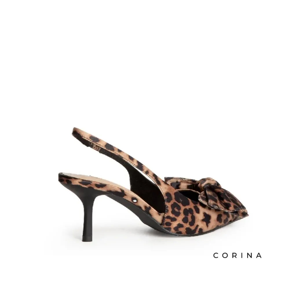 Zapato de salón destalonado leopardo